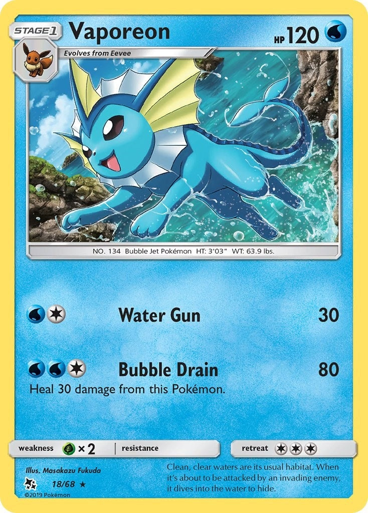 Image for Vaporeon (18/68) (Hidden Fates) - Pokemon