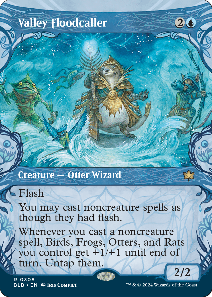Valley Floodcaller (Showcase) (BLB-308) (Borderless) [Bloomburrow] Foil