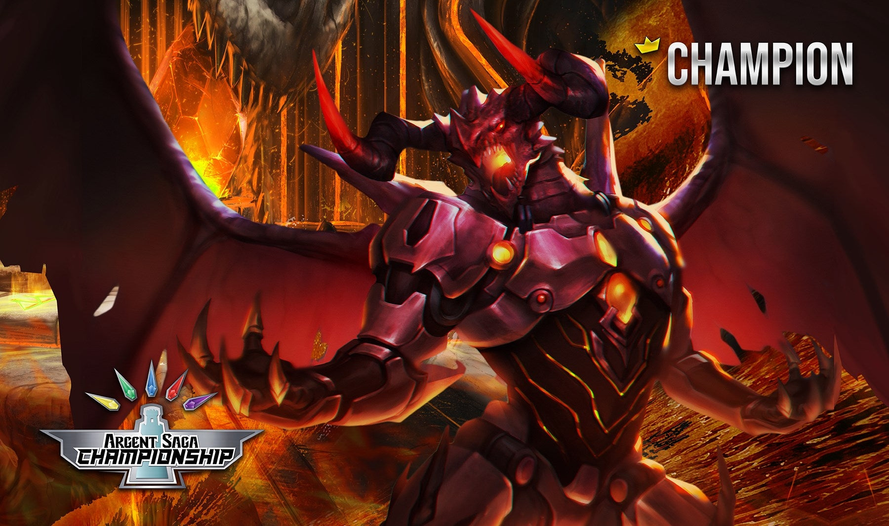Image for Argent Saga TCG Rubber Event Playmat - Dragonholt, the Fire Champion (September 2019) - Playmats