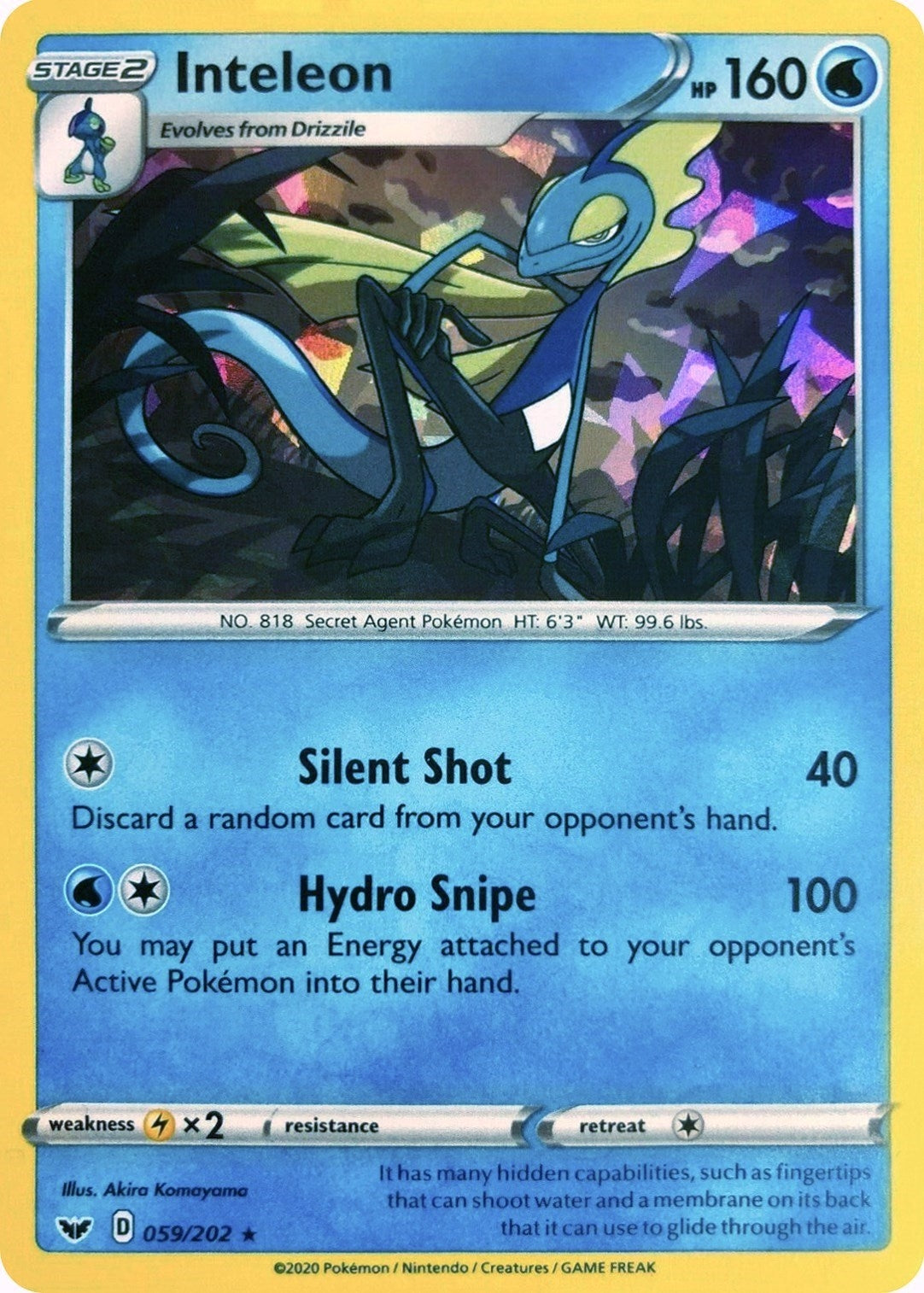 Image for Inteleon - 059/202 (Cracked Ice Holo) (059/202) (Deck Exclusives) (PR) - Pokemon