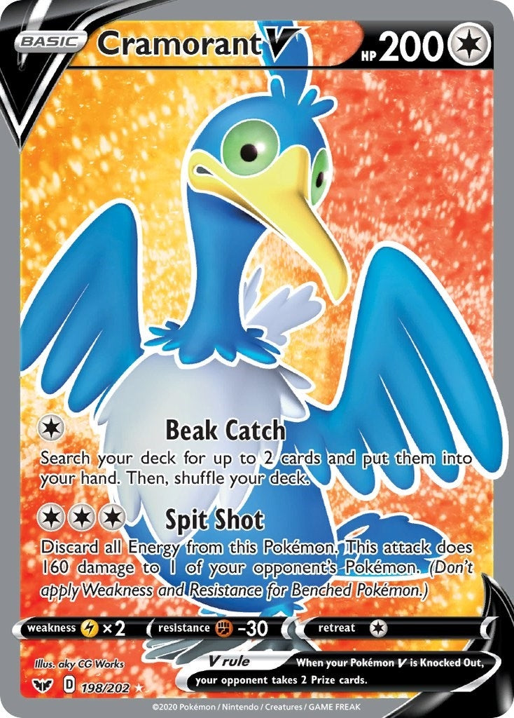 Image for Cramorant V (Full Art) (198/202) (SWSH01: Sword & Shield Base Set) - Pokemon