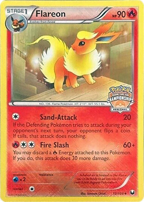 Image for Flareon - 12/108 (Regional Championships) (012/108) (League & Championship Cards) (PR) - Pokemon