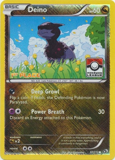 Image for Deino - 97/113 (Pokemon League) [1st Place] (097/113) (League & Championship Cards) (PR) - Pokemon