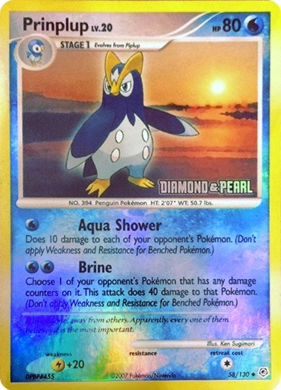 Image for Prinplup - 58/130 [Diamond & Pearl] (058/130) (Burger King Promos) (BKP) - Pokemon