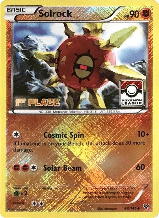 Image for Solrock - 64/146 (Pokemon League) [1st Place] (064/146) (League & Championship Cards) (PR) - Pokemon
