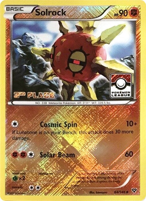 Image for Solrock - 64/146 (Pokemon League) [3rd Place] (064/146) (League & Championship Cards) (PR) - Pokemon