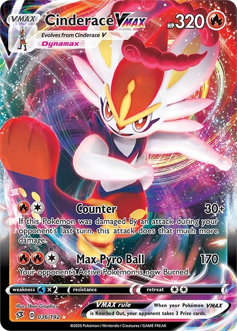 Image for Cinderace VMAX (036/192) (SWSH02: Rebel Clash) - Pokemon