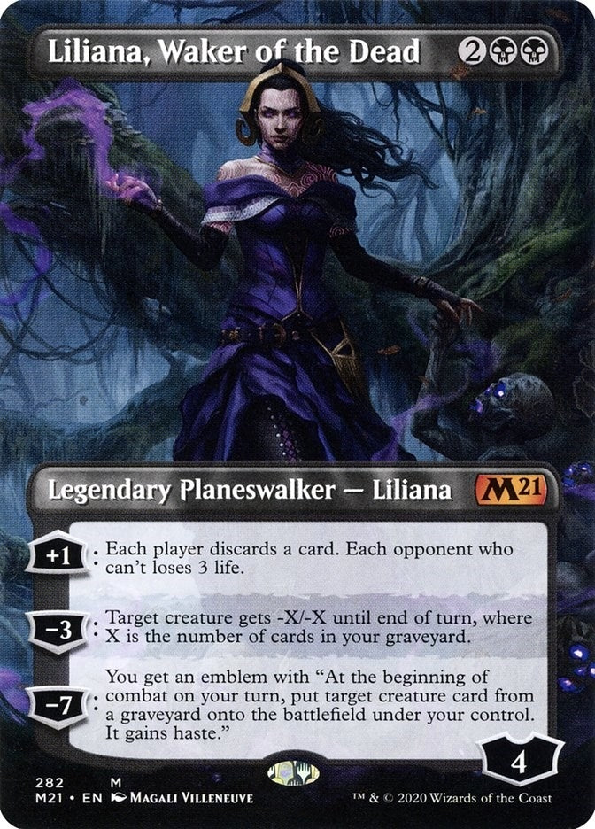 Liliana, Waker of the Dead (Borderless) (282) (Core Set 2021)