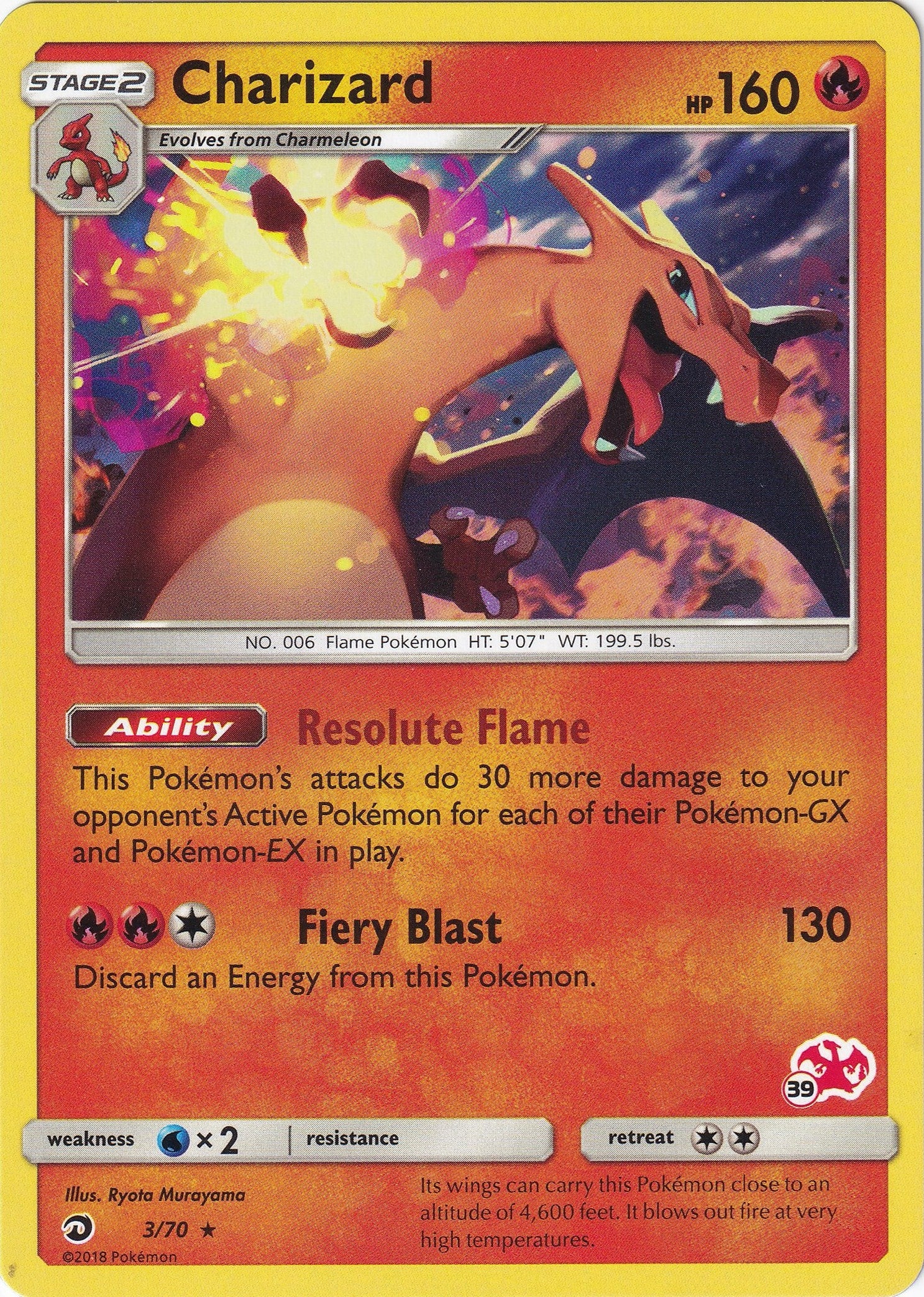 Image for Charizard - 3/70 (#39 Charizard Stamped) (003/070) (Battle Academy) (BTA) - Pokemon