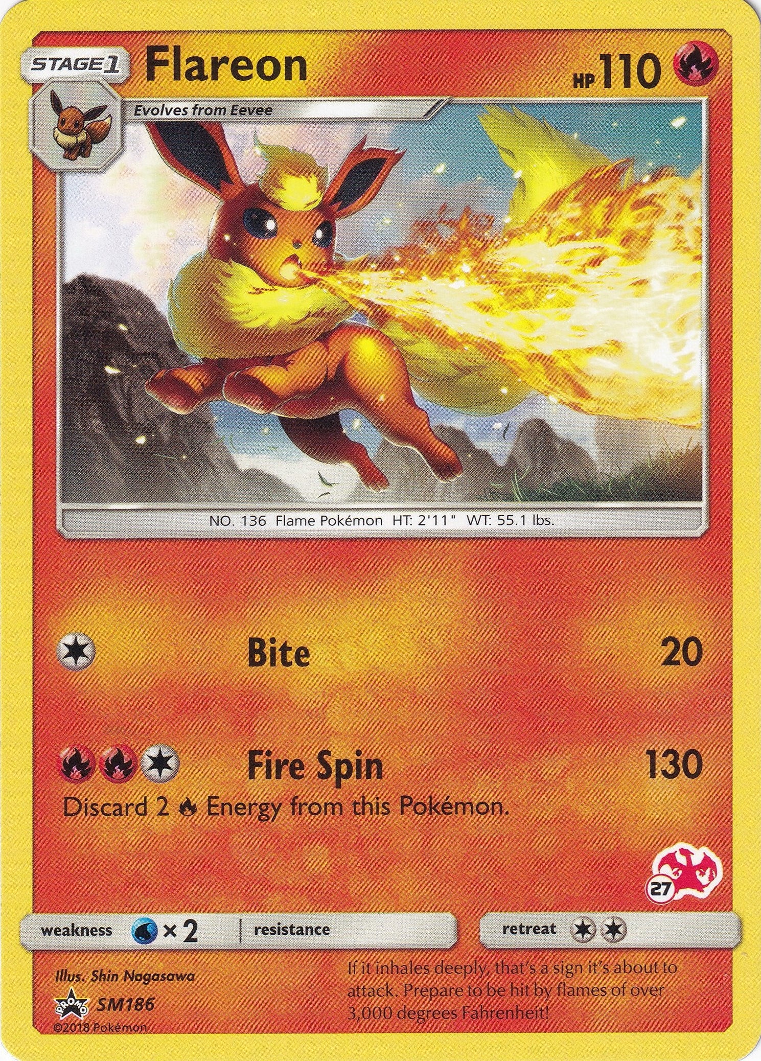 Image for Flareon - SM186 (#27 Charizard Stamped) (SM186) (Battle Academy) (BTA) - Pokemon