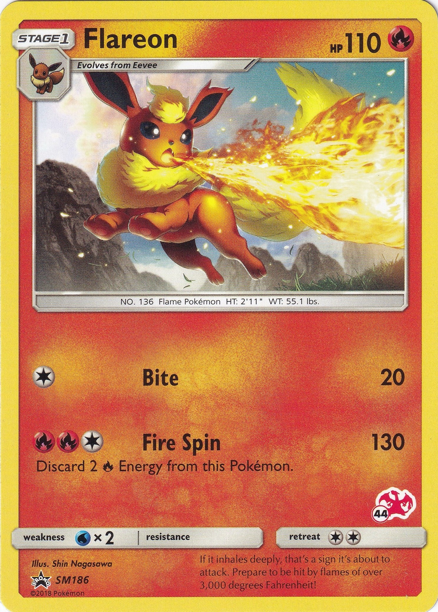 Image for Flareon - SM186 (#44 Charizard Stamped) (SM186) (Battle Academy) (BTA) - Pokemon