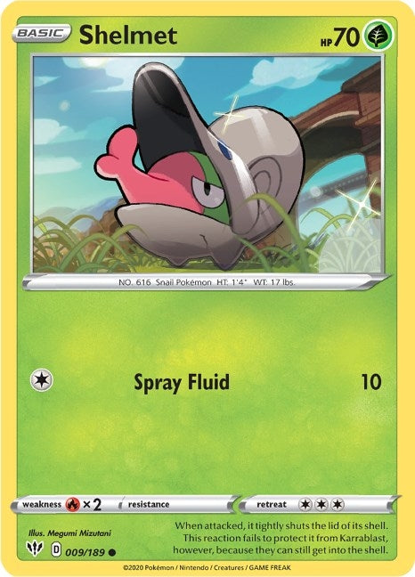 Image for Shelmet (009/189) (SWSH03: Darkness Ablaze) (SWSH03) - Pokemon