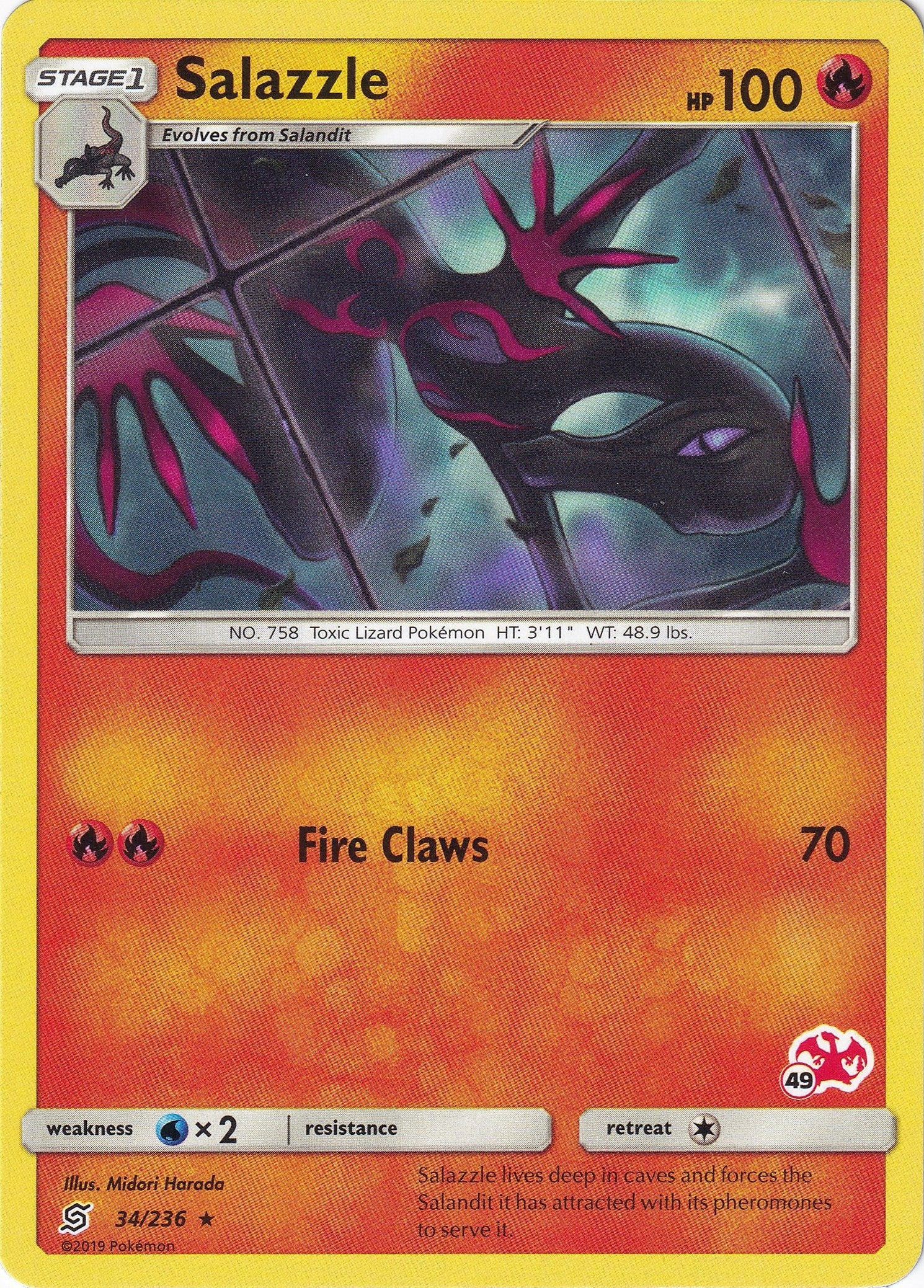 Image for Salazzle - 34/236 (#49 Charizard Stamped) (034/236) (Battle Academy) (BTA) - Pokemon