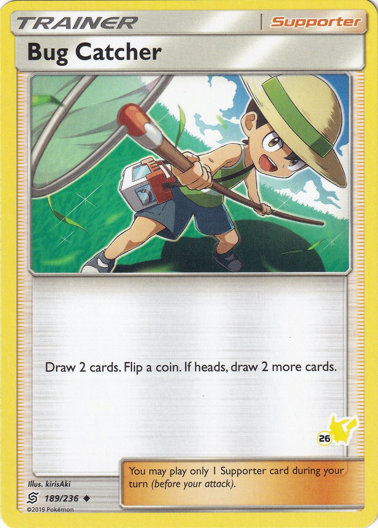 Image for Bug Catcher - 189/236 (#26 Pikachu Stamped) (189/236) (Battle Academy) (BTA) - Pokemon