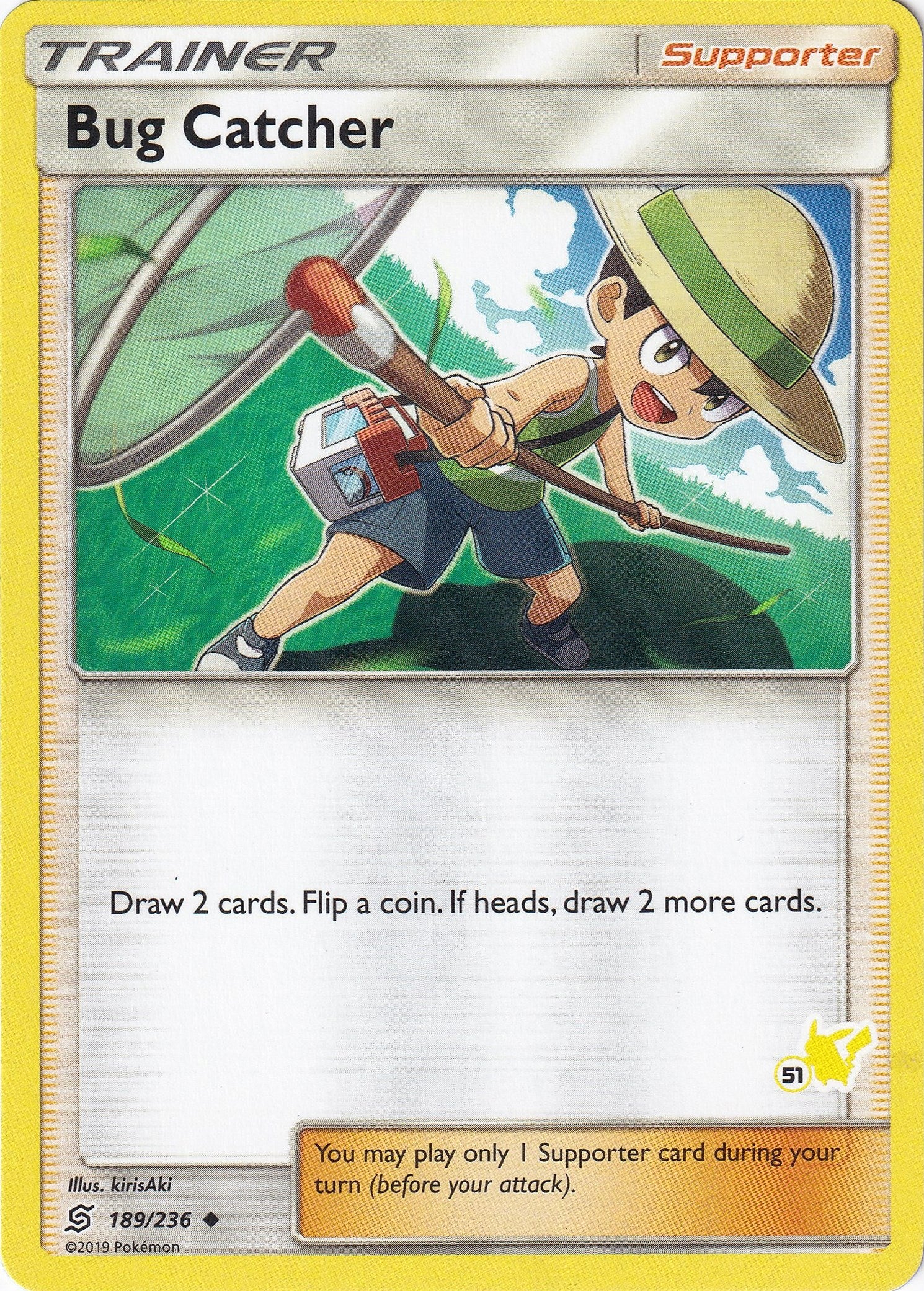 Image for Bug Catcher - 189/236 (#51 Pikachu Stamped) (189/236) (Battle Academy) (BTA) - Pokemon