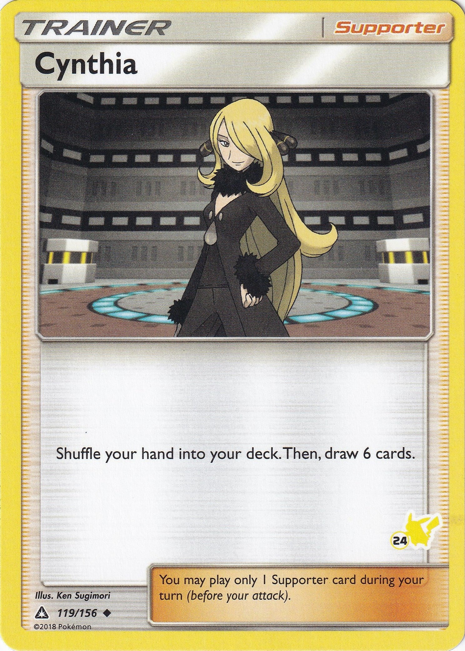 Image for Cynthia - 119/156 (#24 Pikachu Stamped) (119/156) (Battle Academy) (BTA) - Pokemon
