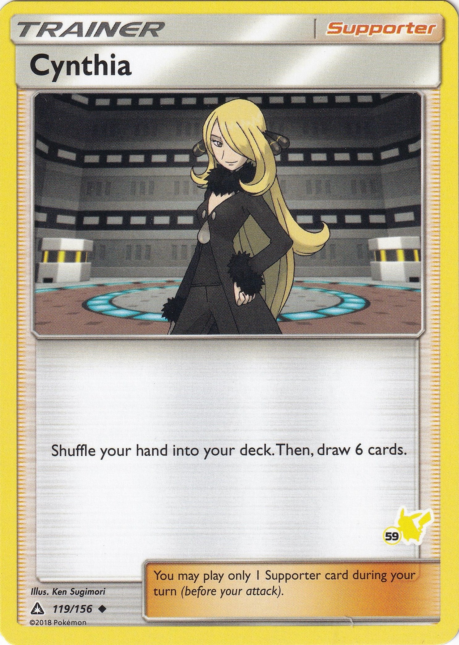 Image for Cynthia - 119/156 (#59 Pikachu Stamped) (119/156) (Battle Academy) (BTA) - Pokemon