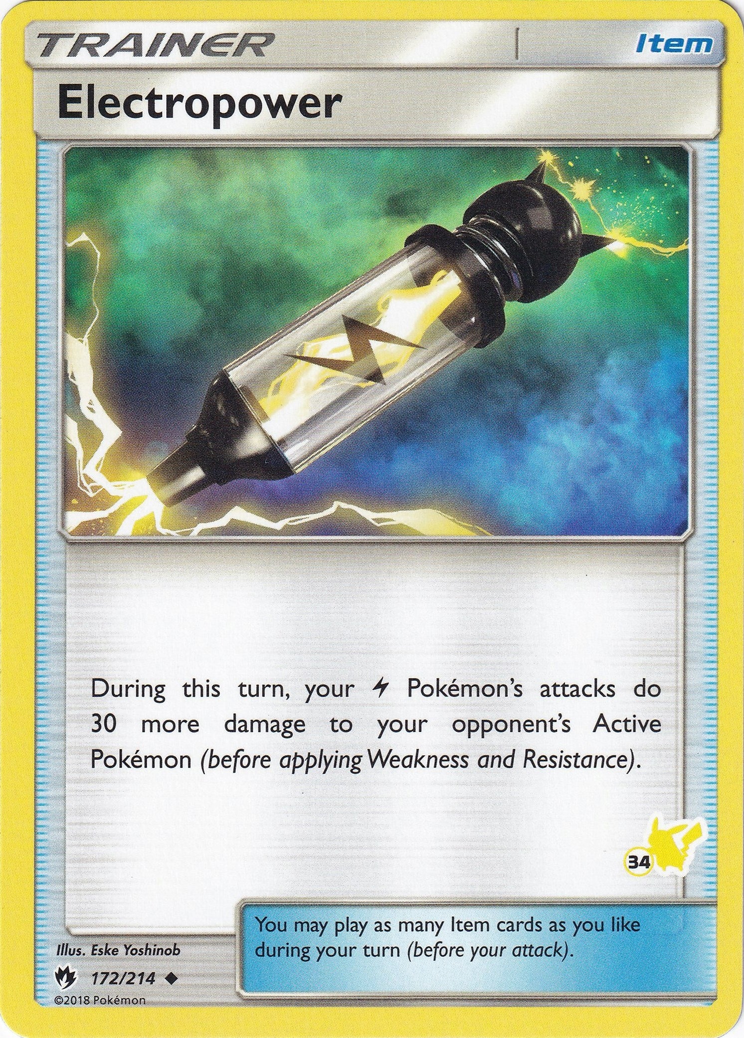 Image for Electropower - 172/214 (#34 Pikachu Stamped) (172/214) (Battle Academy) (BTA) - Pokemon