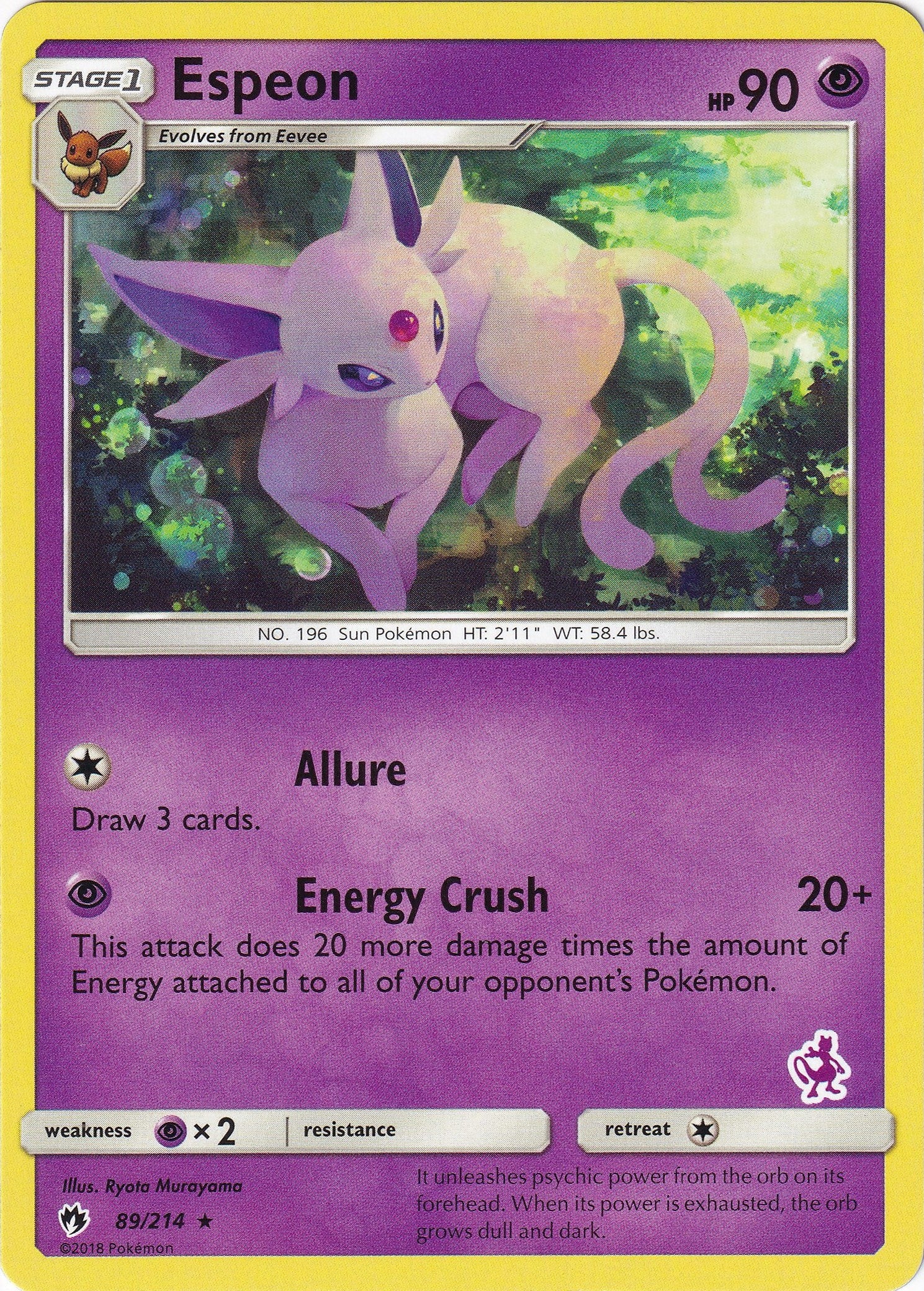 Image for Espeon - 89/214 (Mewtwo Stamped) (089/214) (Battle Academy) (BTA) - Pokemon