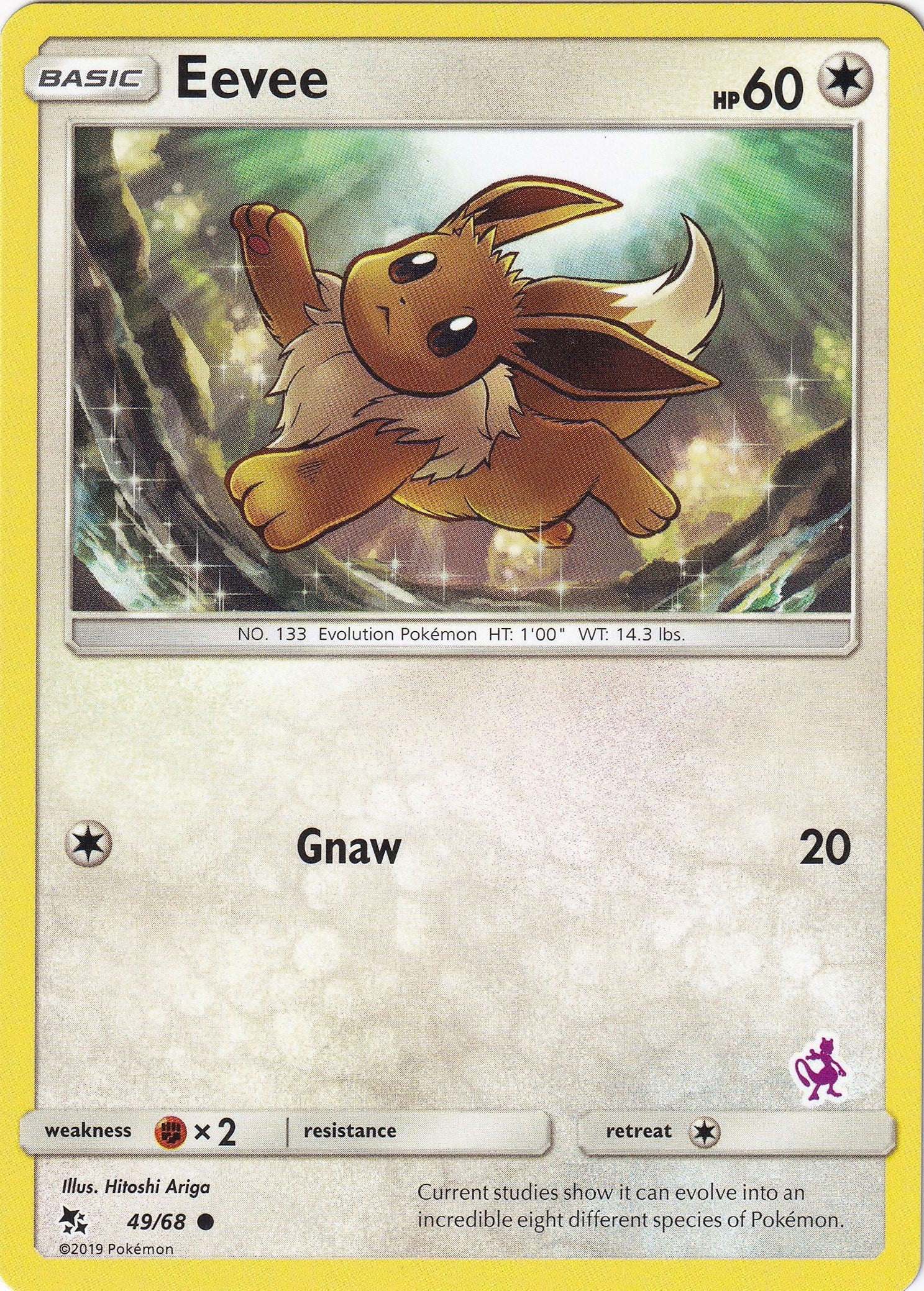 Image for Eevee - 49/68 (Mewtwo Stamped) (049/068) (Battle Academy) (BTA) - Pokemon