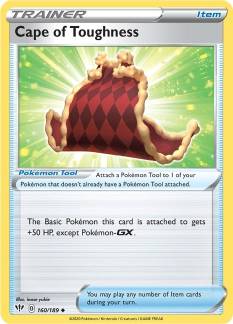 Image for Cape of Toughness (160/189) (SWSH03: Darkness Ablaze) (SWSH03) - Pokemon