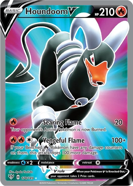 Image for Houndoom V (Full Art) (178/189) (SWSH03: Darkness Ablaze) (SWSH03) - Pokemon