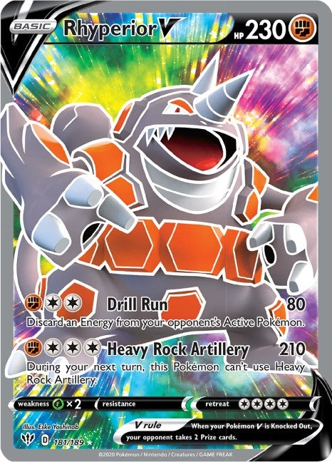 Image for Rhyperior V (Full Art) (181/189) (SWSH03: Darkness Ablaze) (SWSH03) - Pokemon