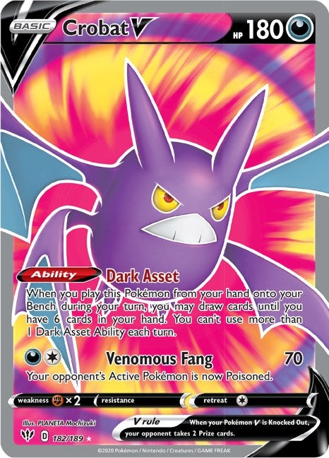 Image for Crobat V (Full Art) (182/189) (SWSH03: Darkness Ablaze) (SWSH03) - Pokemon