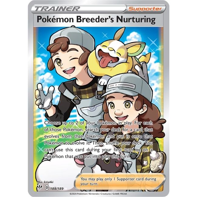 Pokemon Breeder's Nurturing (Full Art) (188/189) (SWSH03: Darkness Ablaze) - PokeBox USA