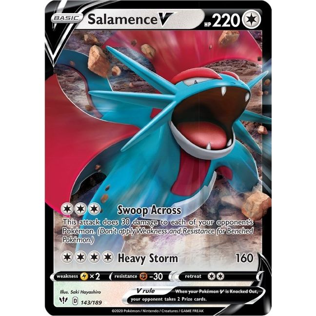 Salamence V (143/189) (SWSH03: Darkness Ablaze) - PokeBox USA