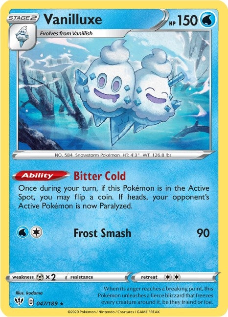 Image for Vanilluxe (047/189) (SWSH03: Darkness Ablaze) (SWSH03) - Pokemon