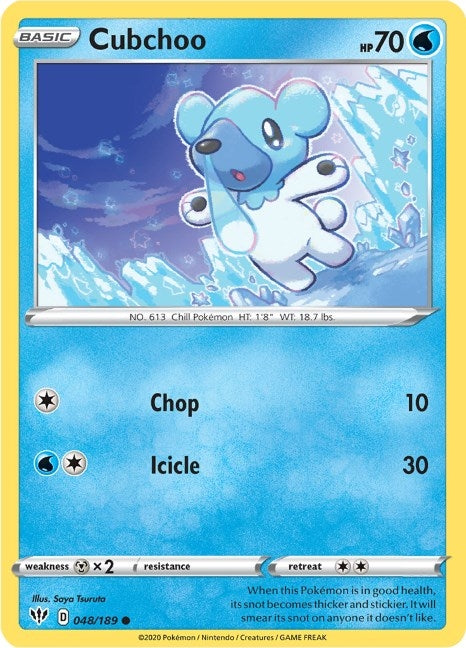 Image for Cubchoo (048/189) (SWSH03: Darkness Ablaze) (SWSH03) - Pokemon