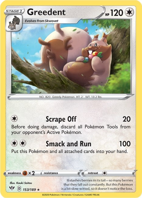 Image for Greedent (153/189) (SWSH03: Darkness Ablaze) (SWSH03) - Pokemon