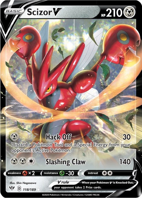 Image for Scizor V (118/189) (SWSH03: Darkness Ablaze) (SWSH03) - Pokemon