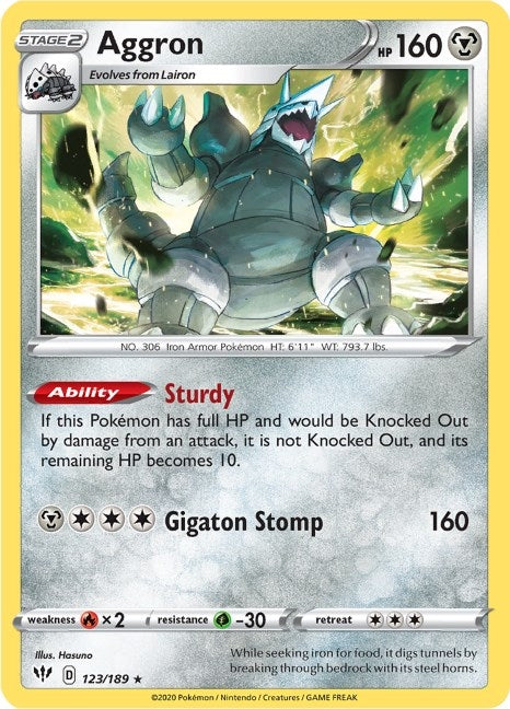 Image for Aggron (123/189) (SWSH03: Darkness Ablaze) (SWSH03) - Pokemon