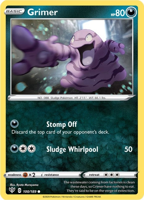Image for Grimer (100/189) (SWSH03: Darkness Ablaze) (SWSH03) - Pokemon