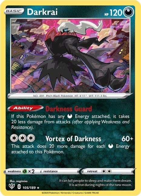 Image for Darkrai (105/189) (SWSH03: Darkness Ablaze) (SWSH03) - Pokemon