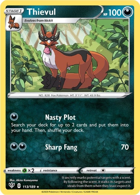 Image for Thievul (113/189) (SWSH03: Darkness Ablaze) (SWSH03) - Pokemon