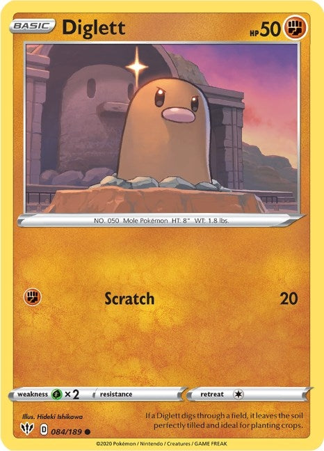 Image for Diglett (084/189) (SWSH03: Darkness Ablaze) (SWSH03) - Pokemon