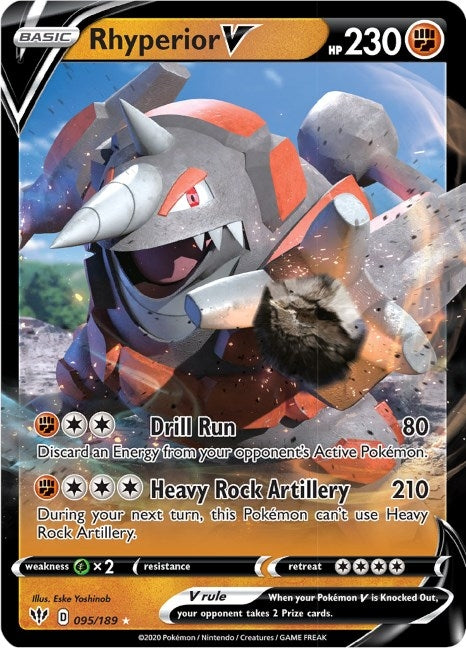 Image for Rhyperior V (095/189) (SWSH03: Darkness Ablaze) (SWSH03) - Pokemon