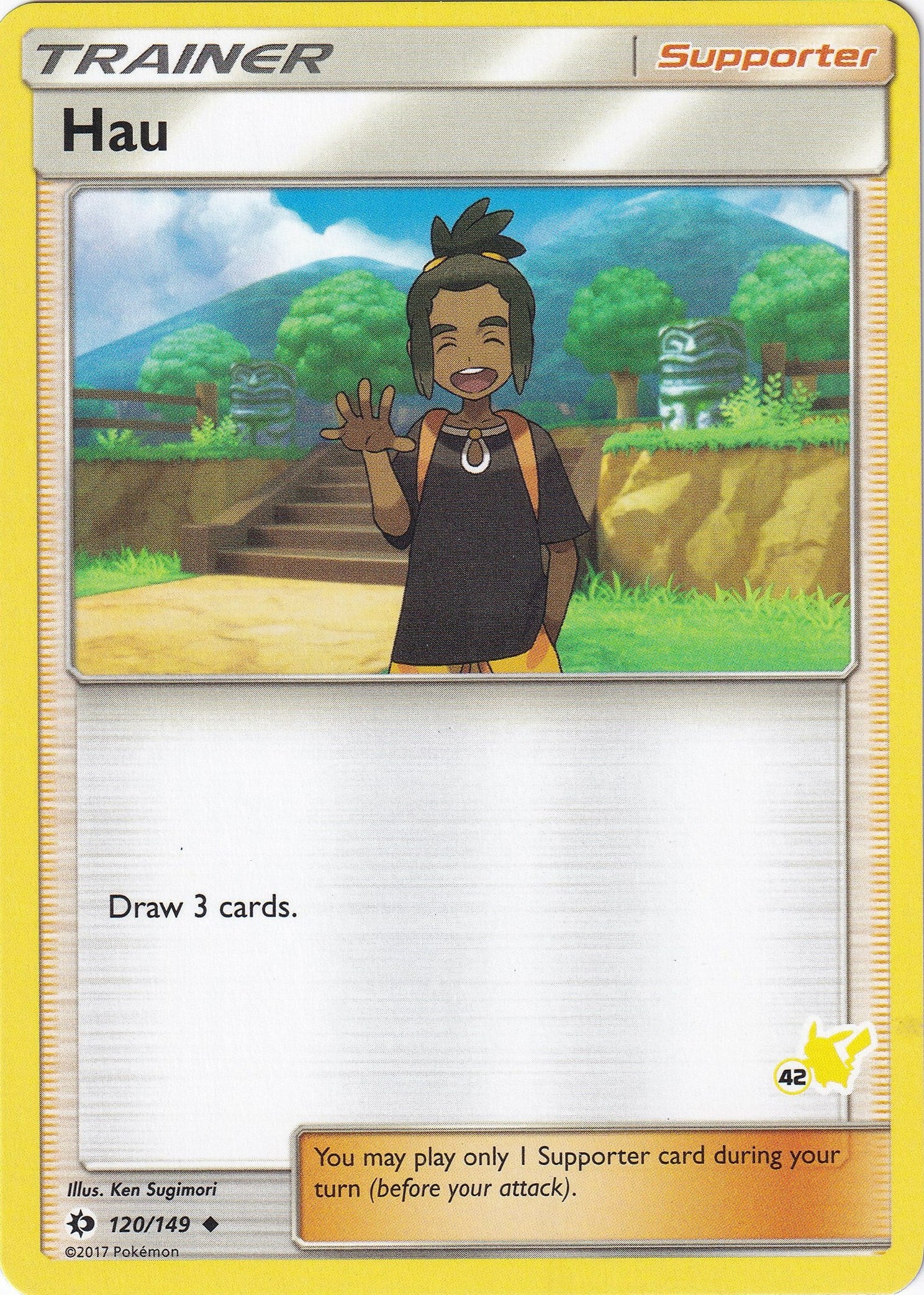 Image for Hau - 120/149 (#42 Pikachu Stamped) (120/149) (Battle Academy) (BTA) - Pokemon