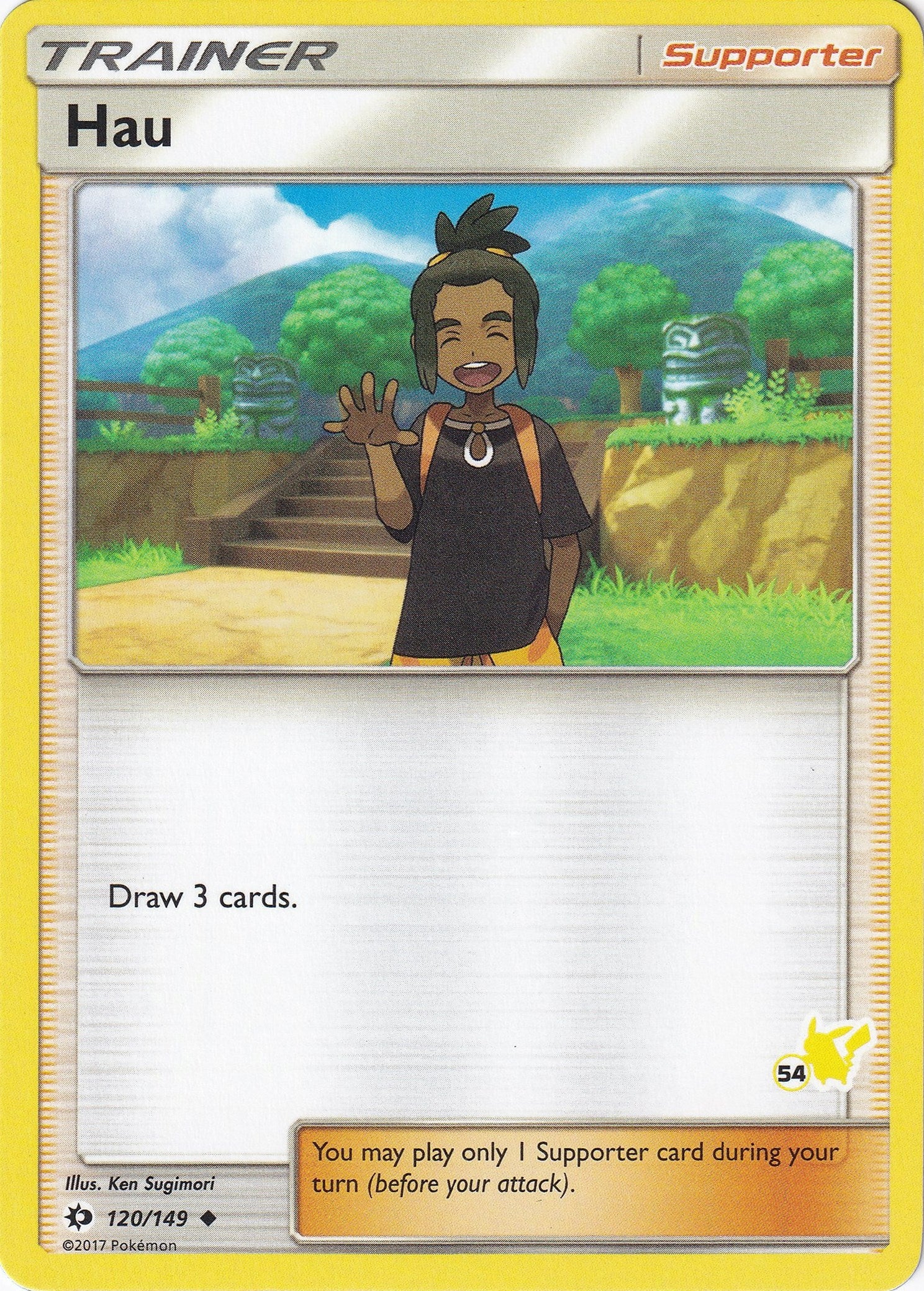 Image for Hau - 120/149 (#54 Pikachu Stamped) (120/149) (Battle Academy) (BTA) - Pokemon