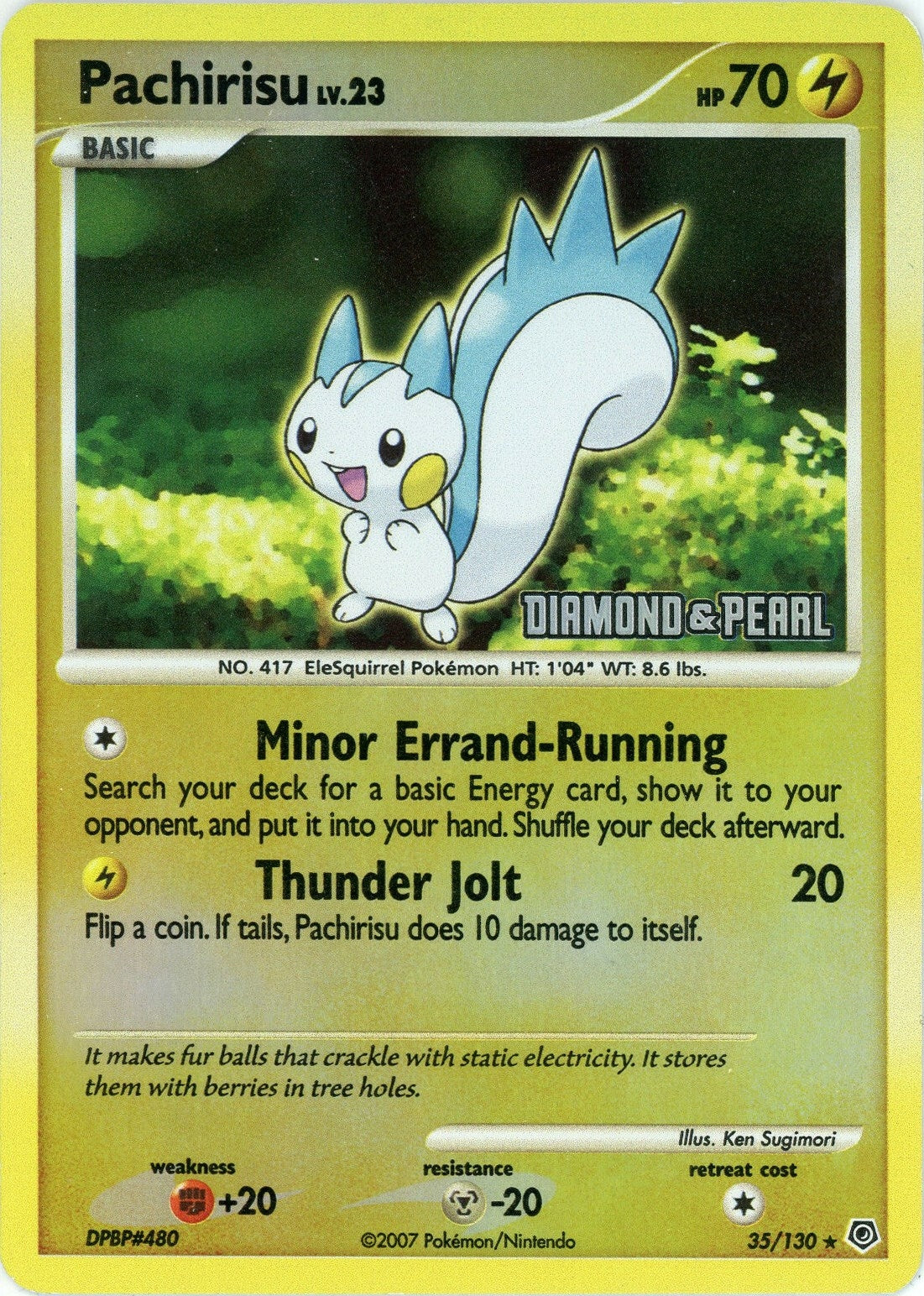 Image for Pachirisu - 35/130 [Diamond & Pearl] (035/130) (Burger King Promos) (BKP) - Pokemon