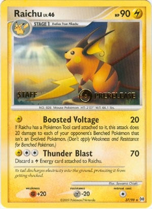 Image for Raichu - 27/99 (Prerelease) [Staff] (27/99) (Nintendo Promos) (PR) - Pokemon