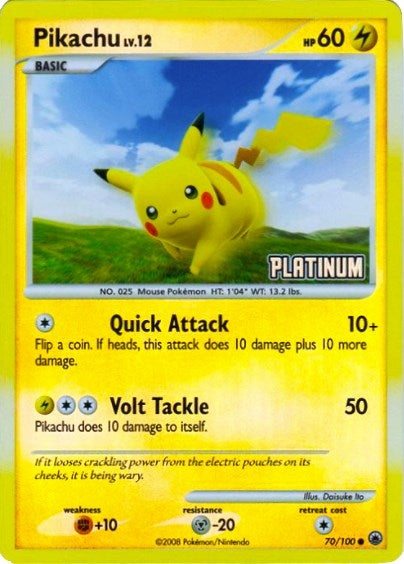 Image for Pikachu - 70/100 [Platinum] (070/100) (Burger King Promos) (BKP) - Pokemon
