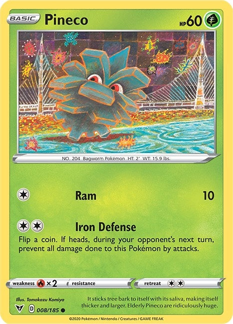 Image for Pineco (008/185) (SWSH04: Vivid Voltage) (SWSH04) - Pokemon