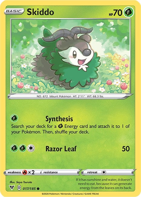 Image for Skiddo (017/185) (SWSH04: Vivid Voltage) (SWSH04) - Pokemon