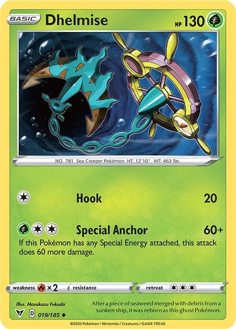 Image for Dhelmise (019/185) (SWSH04: Vivid Voltage) (SWSH04) - Pokemon