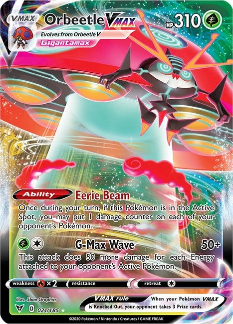 Image for Orbeetle VMAX (021/185) (SWSH04: Vivid Voltage) (SWSH04) - Pokemon
