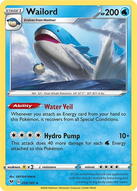 Image for Wailord (032/185) (SWSH04: Vivid Voltage) (SWSH04) - Pokemon